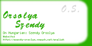 orsolya szendy business card